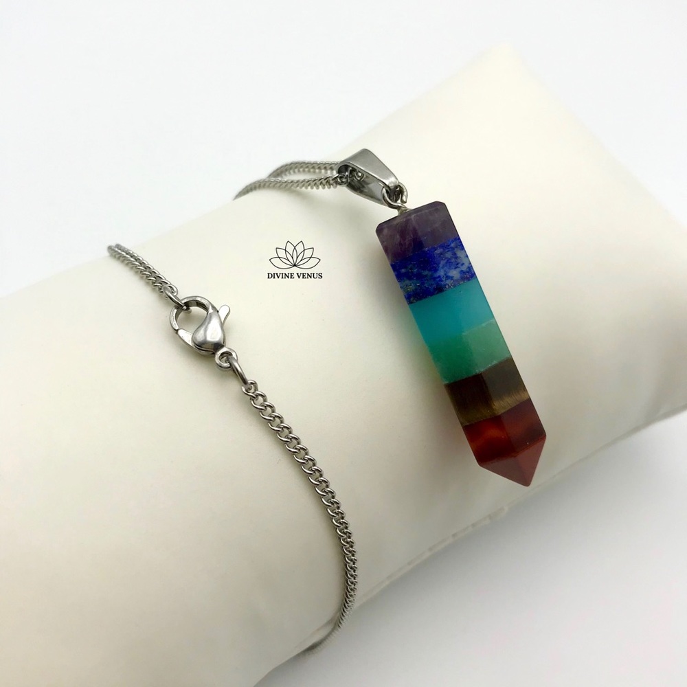7 Chakra Pendulum Necklace - Picture 6 of 8